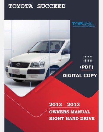 toyota succeed 2012-2014 owners manual in english